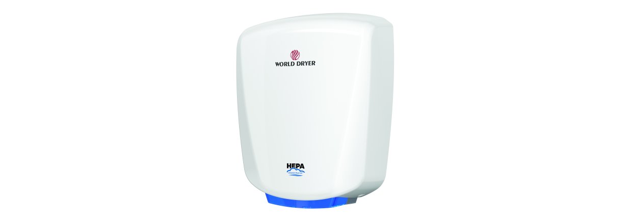 H&aring;ndt&oslash;rker World Dryer VERDEdri &trade; Turbo,Hvit - Overlegen hygiene - HEPA-filtrering 