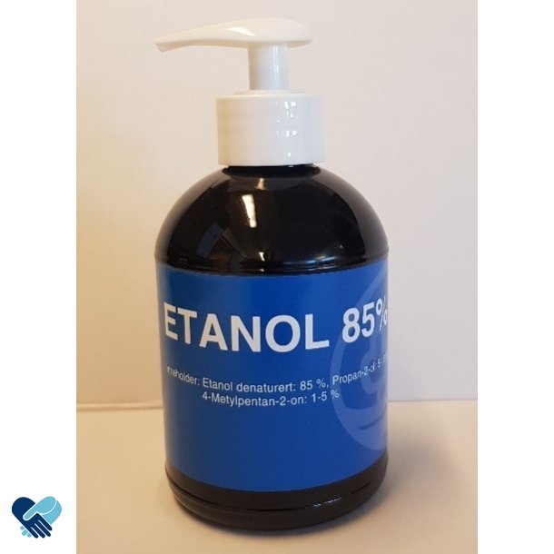 Hnd-desinfisering 85% Etanol m/Glyserol, 300 ml m/pumpe