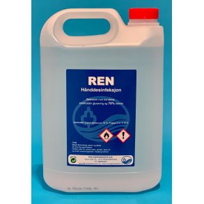 Hnd-desinfisering; 75% Etanol m/glyserol, tilsvarende Antibac, 5 ltr
