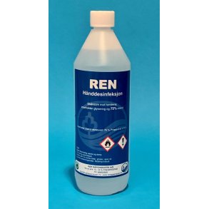 Hnd-desinfisering; 75% Etanol m/glyserol, tilsvarende Antiback, 1 ltr, (krt 15stk)