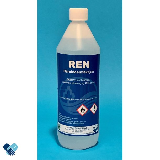 Hnd-desinfisering; 75% Etanol m/glyserol, tilsvarende Antiback, 1 ltr, (krt 15stk)