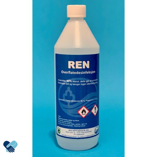 Overflate-desinfisering; 85% Etanol, tilsvarende Antiback, 1 ltr, (krt 15stk)