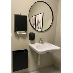 Spedispenser "POMPEI" Black matt manuell betjent veggmontert i rustfritt stl 