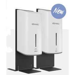  Bordstativ m/automat/berringsfri-dispenser for hnddesinfisering m/pfyllbar innebeholder 