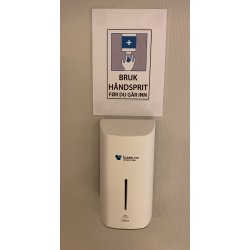 Dispenser automat/berringsfri for hnddesinfisering m/pfyllbar innebeholder - Spray- 1ltr