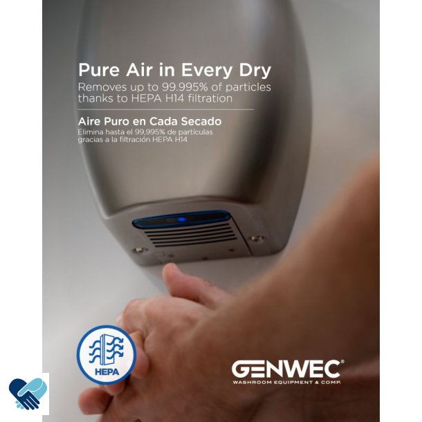 H�ndt�rker FALCON B�rstet design m/3 desinfiserings teknologier - Eneste p� markedet 