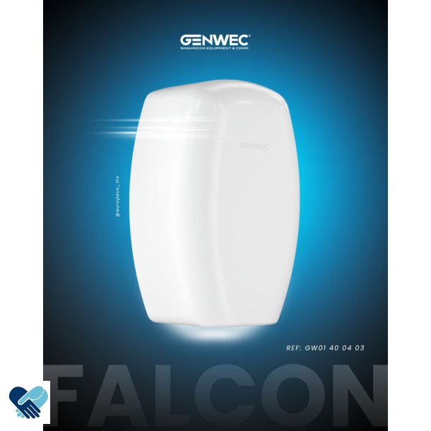 H�ndt�rker FALCON Hvit design m/3 desinfiserings teknologier - Eneste p� markedet 