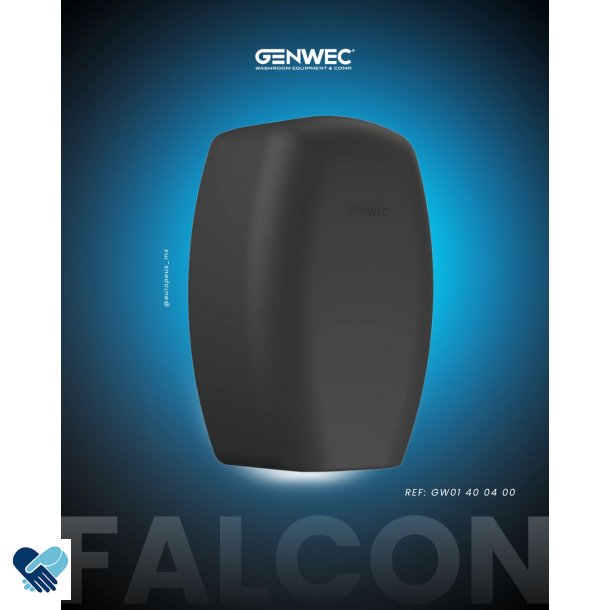 H�ndt�rker FALCON Sort matt design m/3 desinfiserings teknologier -Eneste p� markedet 