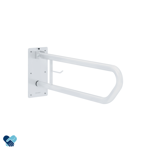 Toalettsttte, oppfellbar hvit epoxy 800mm m/toa dispenser/krok