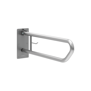 Toalettsttte, oppfellbar brstet stl 800mm m/toa dispenser/krok