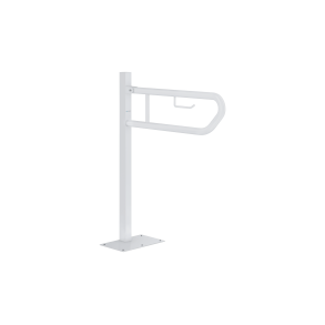 Toalettsttte, regulerbar m/gulvfeste hvit epoksy stl 750mm