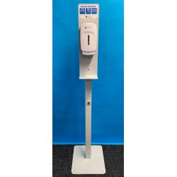 Gulvstativ m/berringsfri dispenser for skumdesinfeksjon. 1 ltr (kr 239,-) gir hele 2500 doseringer 