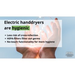 Hndtrker World Dryer VERDEdri  Turbo - Sort - Gir overlegen hygiene gjennom HEPA-filtrering - 