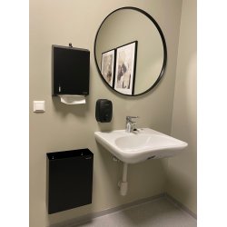 Papir-dispenser "POMPEI" Black for hndtrkepapir i rustfritt stl