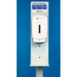 Gulvstativ m/berringsfri dispenser for skumdesinfeksjon. 1 ltr (kr 239,-) gir hele 2500 doseringer 