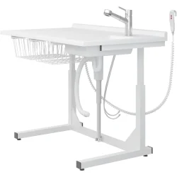 Kasper frittstende stellebord med vask, 1400 mm, armatur med uttrekkstut