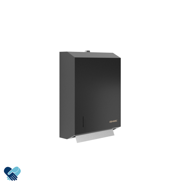 Papir-dispenser "POMPEI" Black for hndtrkepapir i rustfritt stl