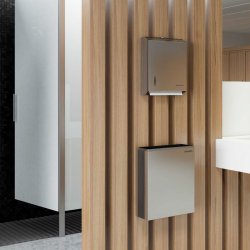 Papir-dispenser for hndtrkepapir i brstet stl