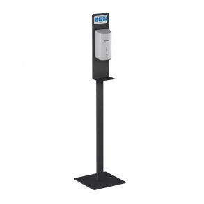 Gulvstativ med berringsfri/automat dispenser for desinfeksjonsmiddel - m/pfyllbar innebeholder 