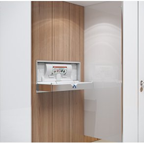 Stellebord Dry Baby - Til offentlig bruk - m/b�rstet design (for innbygging i vegg)