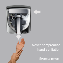 Hndtrker World Dryer VERDEdri  Turbo - Sort - Gir overlegen hygiene gjennom HEPA-filtrering - 