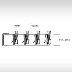BRSTER m/klips 25x8mm til fotskraperister sort - Pris pr stk brste