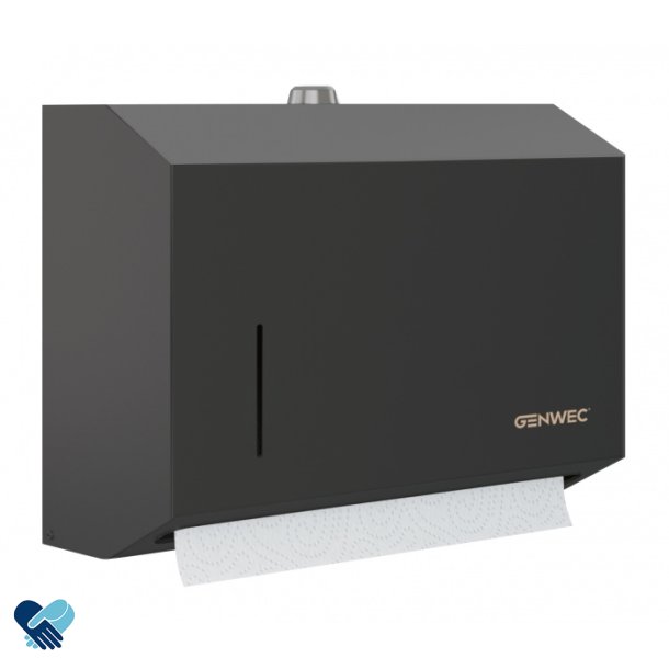 Papir-dispenser "POMPEI" Black for hndtrkepapir i rustfritt stl, Small size