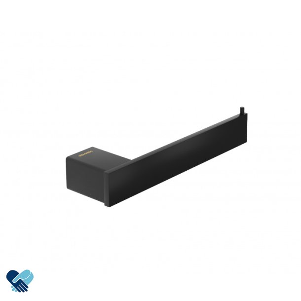 Toalettrull holder/krok "POMPEI" Black i 304 rustfritt stl
