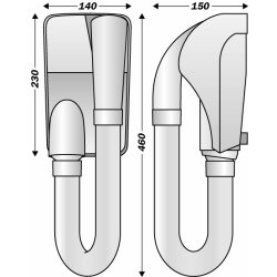Hrfner K-Max Karibien matt sort veggmontert 1000 W