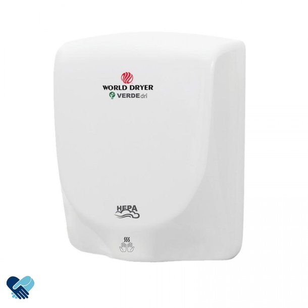 Håndtørker World Dryer VERDEdri ™ Turbo,Hvit - Overlegen hygiene gjennom HEPA-filtrering - KAMPANJE 